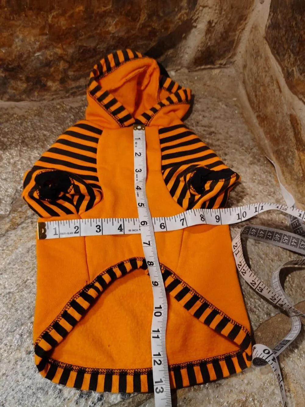 Pup Crew Mommy's Little Monster Dog's Hoodie Size Medium Orange Black Sweatshirt